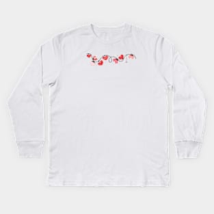 Hearts Valentine's Day doodle hearts border design Kids Long Sleeve T-Shirt